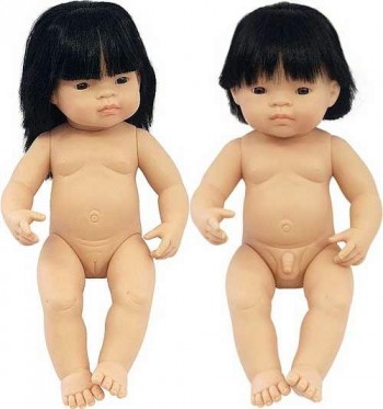 Muñecos asiáticos con pelo 38 cm