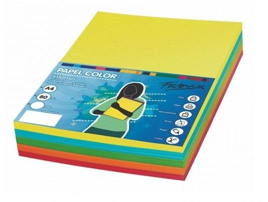 Papel Color Fabrisa A4 100 Hojas 5 Colores Surtidos Intensos 2896