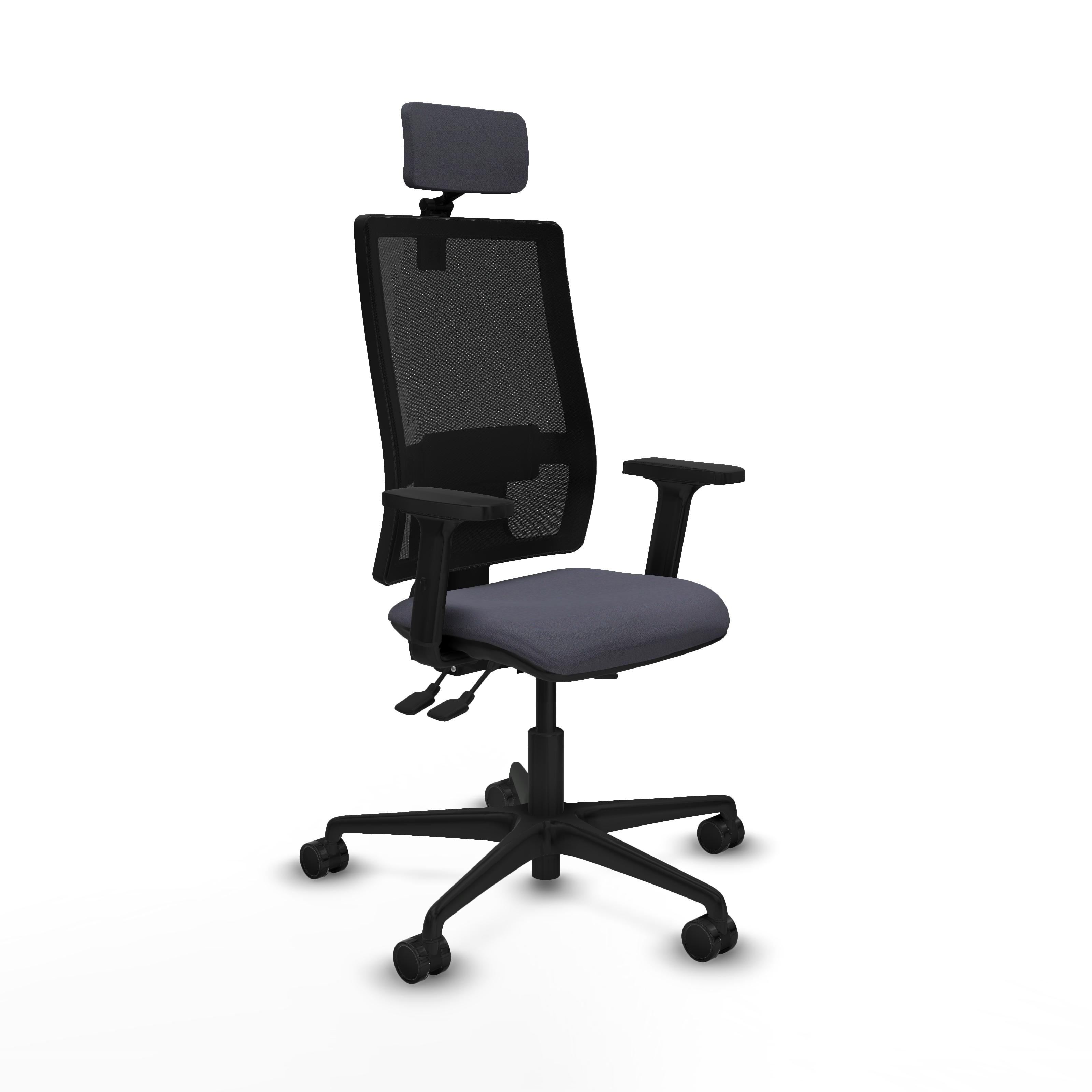 SILLA BORMATE ASINCRO MALLA NEGRA BALI GRIS OSCURO