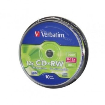 CD-RW VERBATIM 8X-12X 700MB SPINDLE 10