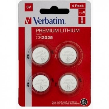 PILAS VERBATIM BOTON LITIO CR2025 (PACK 4 UDS)