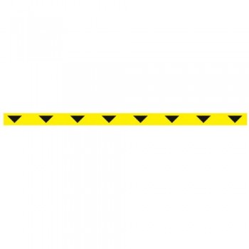 Linea adhesiva para suelo amarilla con triángulos