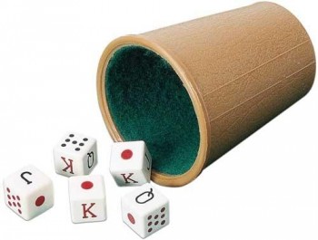 Dados De Poker Con Cubilete Forrado