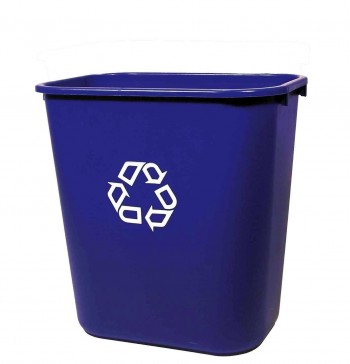 PAPELERA RECTANGULAR AZUL RUBBERMAID 26 LITROS