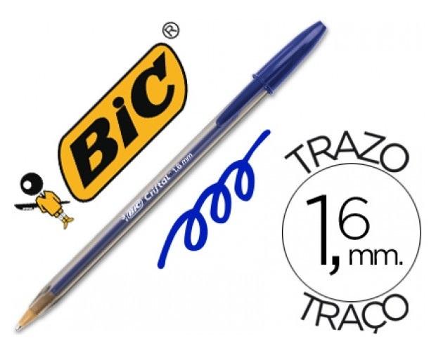 BIC Cristal Large Boligrafos de Punta Media, Para la Escuela, la Oficina o  el Hogar, Azul, Paquete de 50 (1,6 mm) : : Oficina y papelería