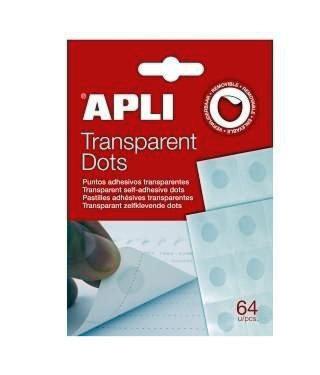 APLI DOT PUNTOS ADHESIVOS TRANSPARENTE 64 UNIDADES