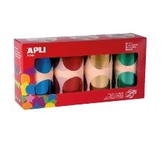 APLI PACK 4 ROLLOS GOMETS METALIZADOS 45MM AZUL, ROJO, ORO VERDE