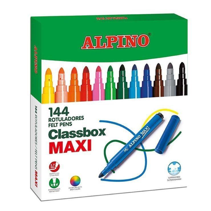 ROTULADORES GRUESOS ALPINO MAXI SCHOOLPACK 144U
