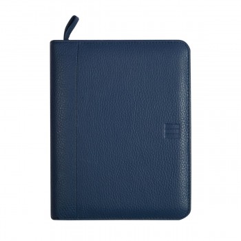 AGENDA ANILLAS 2026 OPEN  CREMALLERA PIEL ANDREA 500 SVV AZUL  117x181 mm