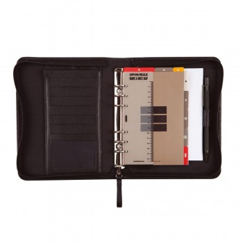 AGENDA ANILLAS 2026 OPEN  CREMALLERA PIEL ANDREA 500 SVV NEGRO  117x181 mm
