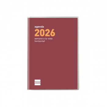 AGENDA ENCUADERNADA ANUAL 2026 PLANA COCTEL PL3 SVH 2026 BURDEOS  82x127 mm