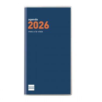 AGENDA ENCUADERNADA ANUAL 2026 PLANA COCTEL PL4 MV 2026 AZUL  80x150 mm