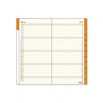 AGENDA ENCUADERNADA ANUAL 2026 PLANA COCTEL PL4 MV 2026 AZUL  80x150 mm