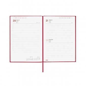 AGENDA ENCUADERNADA ANUAL 2026 DYNAMIC PORTO Y10 1DP 2026 ROJO+  140x204 mm