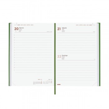 AGENDA ENCUADERNADA ANUAL 2026 DYNAMIC MILANO Y10 1DP 2026 VERDE+  140x204 mm