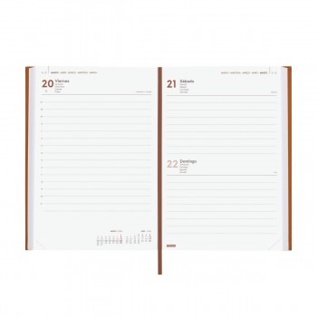 AGENDA ENCUADERNADA ANUAL 2026 DYNAMIC MILANO Y10 1DP 2026 MARRON+  140x204 mm