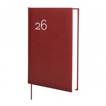 AGENDA ENCUADERNADA ANUAL 2026 DYNAMIC MILANO Y10 1DP 2026 BURDEOS+  140x204 mm