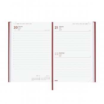 AGENDA ENCUADERNADA ANUAL 2026 DYNAMIC MILANO Y10 1DP 2026 BURDEOS+  140x204 mm