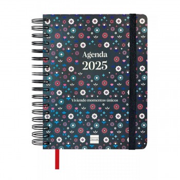 AGENDA FINOCAM 16M VITAE 1/4 155X217MM SVH 24-25 NEGRO+