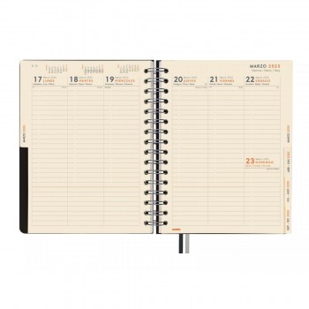 AGENDA FINOCAM 16M TEMPUS 1/4 155X217 MM SVV 24-25 NEGRO+