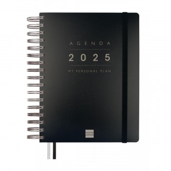 AGENDA FINOCAM 16M TEMPUS 1/4 155X217 MM SVV 24-25 NEGRO+