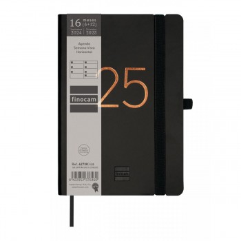 AGENDA FINOCAM 16M.CAPRI F4 SVH 118X168 MM 24-25 NEGRO INTL+