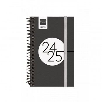 AGENDA FINOCAM ESPIR E3 79X127 MM SVH 24-25 NEGRO+