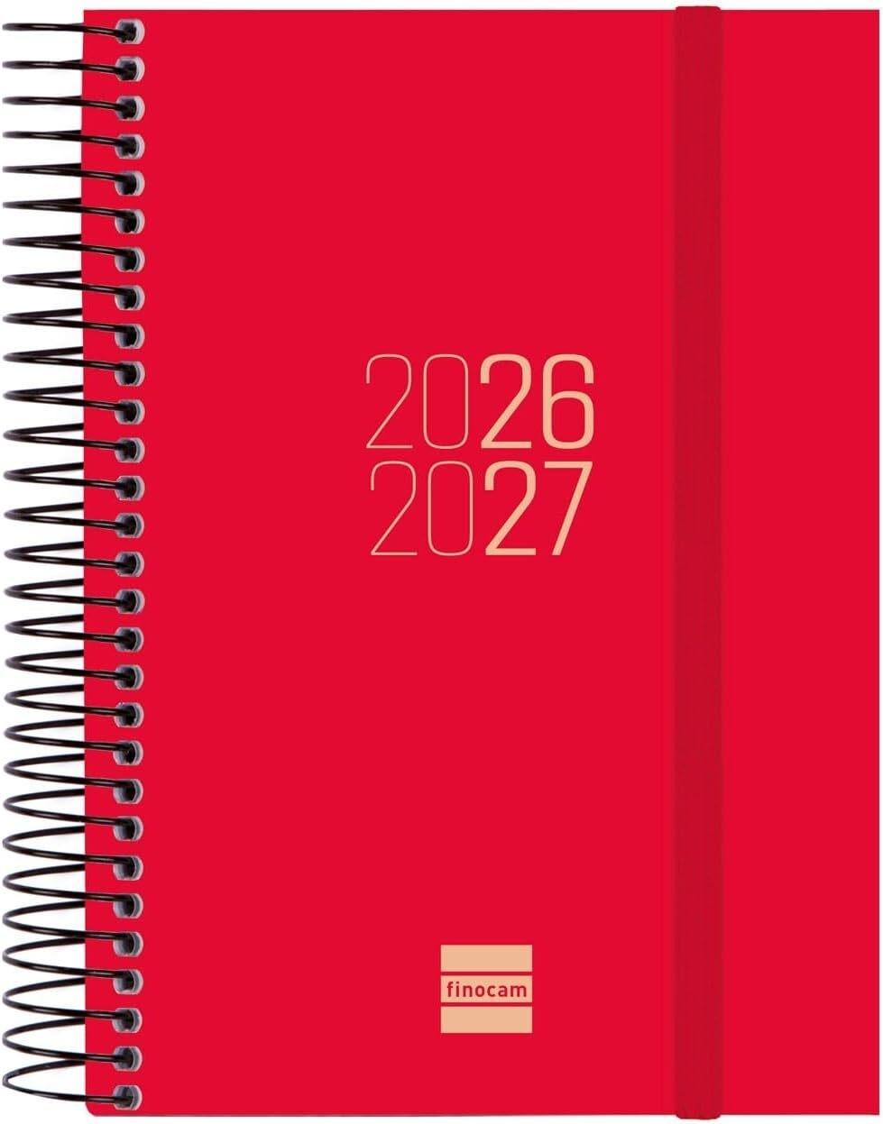 (26) AGENDA ESCOLAR 2026-2027 ESPIRAL 120X171 MM 1DP ROJO+
