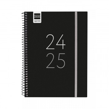 AGENDA FINOCAM SEC.1/4 155X212MM 1DP 24-25 NEGRO+