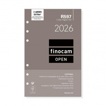 RECAMBIO AGENDA ANUAL FINOCAM 2026 R597 500 2DP