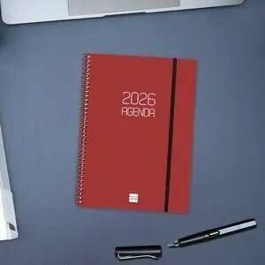 AGENDAS ANUALES 2026 OPAQUE E10 (155X215) SEMANA VISTA COLOR BURDEOS