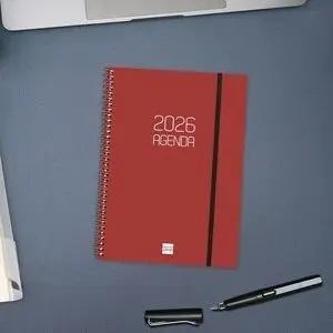 AGENDAS ANUALES 2026 OPAQUE E10 (155X215) SEMANA VISTA COLOR BURDEOS