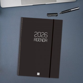 AGENDA ANUAL 2026 FINOCAM OPAQUE E40 210X297 SVV NEGRO