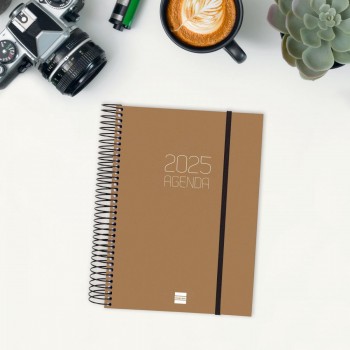 AGENDA ANUAL 2025 FINOCAM OPAQUE E10 155X212 1DP MARRON