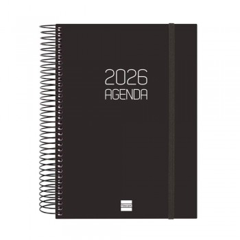 AGENDAS ANUALES 2026 OPAQUE E10 (155X215) DIA PAGINA COLOR NEGRO