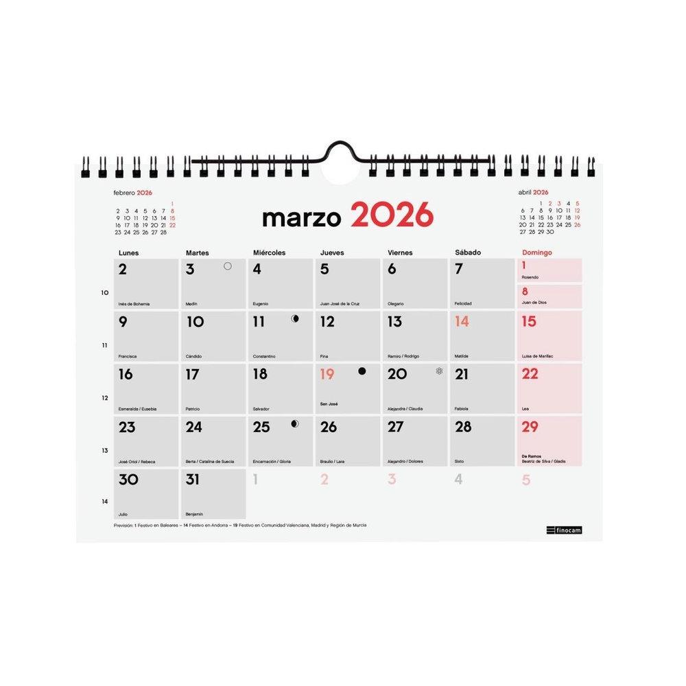 CALENDARIO PARED FINOCAM ESCRIBIR S 2026 (210x150)