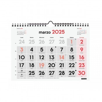 CALENDARIO PARED FINOCAM NUMEROS GRANDES S 2025