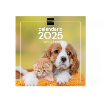 CALENDARIO PARED FINOCAM 2025 30X30 PERROS Y GATOS