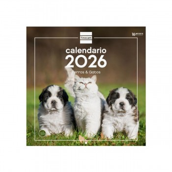 CALENDARIO PARED FINOCAM 2026 30X30 PERROS Y GATOS