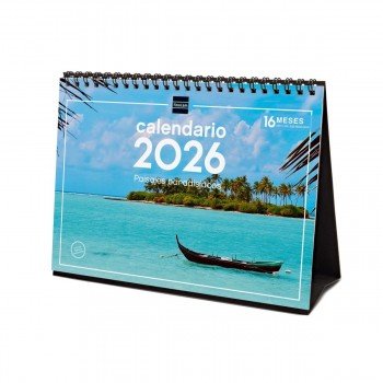 CALENDARIO SOBREMESA FINOCAM 2026 PAISAJES PARADISIACOS