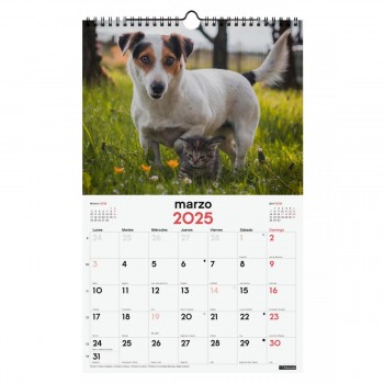 CALENDARIO PARED FINOCAM 2025 25X40 PERROS GATOS