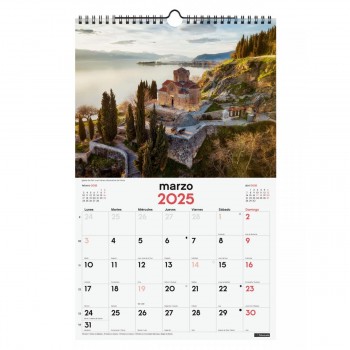 CALENDARIO PARED FINOCAM 2025 25X40 MARAVILLAS DEL MUNDO