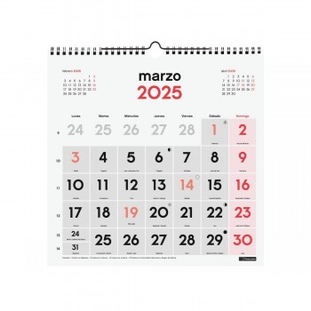 CALENDARIO PARED FINOCAM NUMEROS GRANDES 30X30 2025