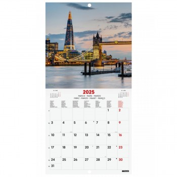 CALENDARIO PARED FINOCAM 2025 18X18 LONDON