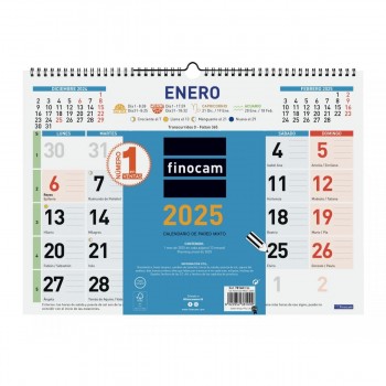 CALENDARIO PARED FINOCAM COLOR MIXTO L 43X31 2025