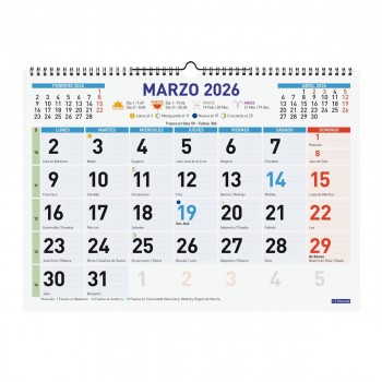 CALENDARIO PARED FINOCAM COLOR MIXTO L 43X31 2026