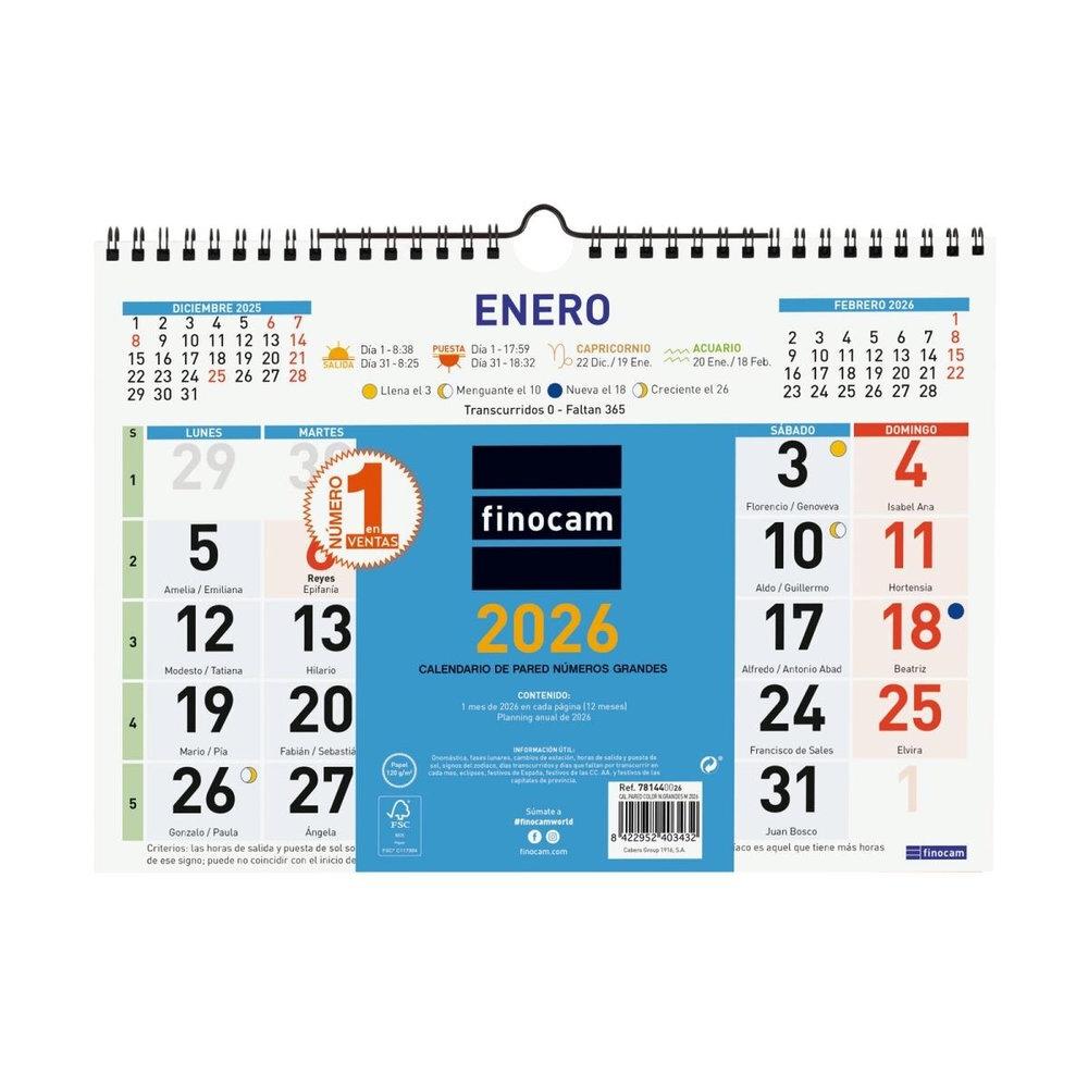 CALENDARIO PARED FINOCAM COLOR NG M 30X21 2026