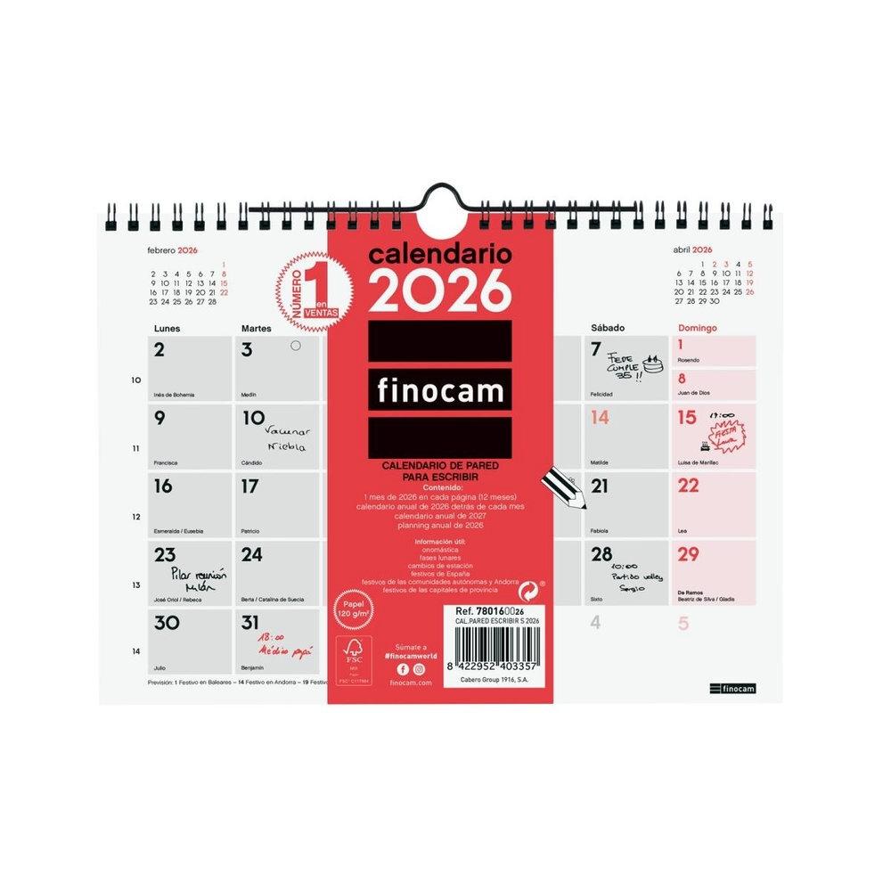 CALENDARIO PARED FINOCAM ESCRIBIR 30X30 2026
