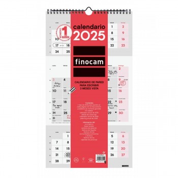 CALENDARIO PARED FINOCAM ESCRIBIR 3 MESES VISTA 2025