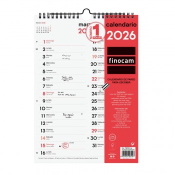 CALENDARIO PARED FINOCAM DOS COLUMNAS M 2026